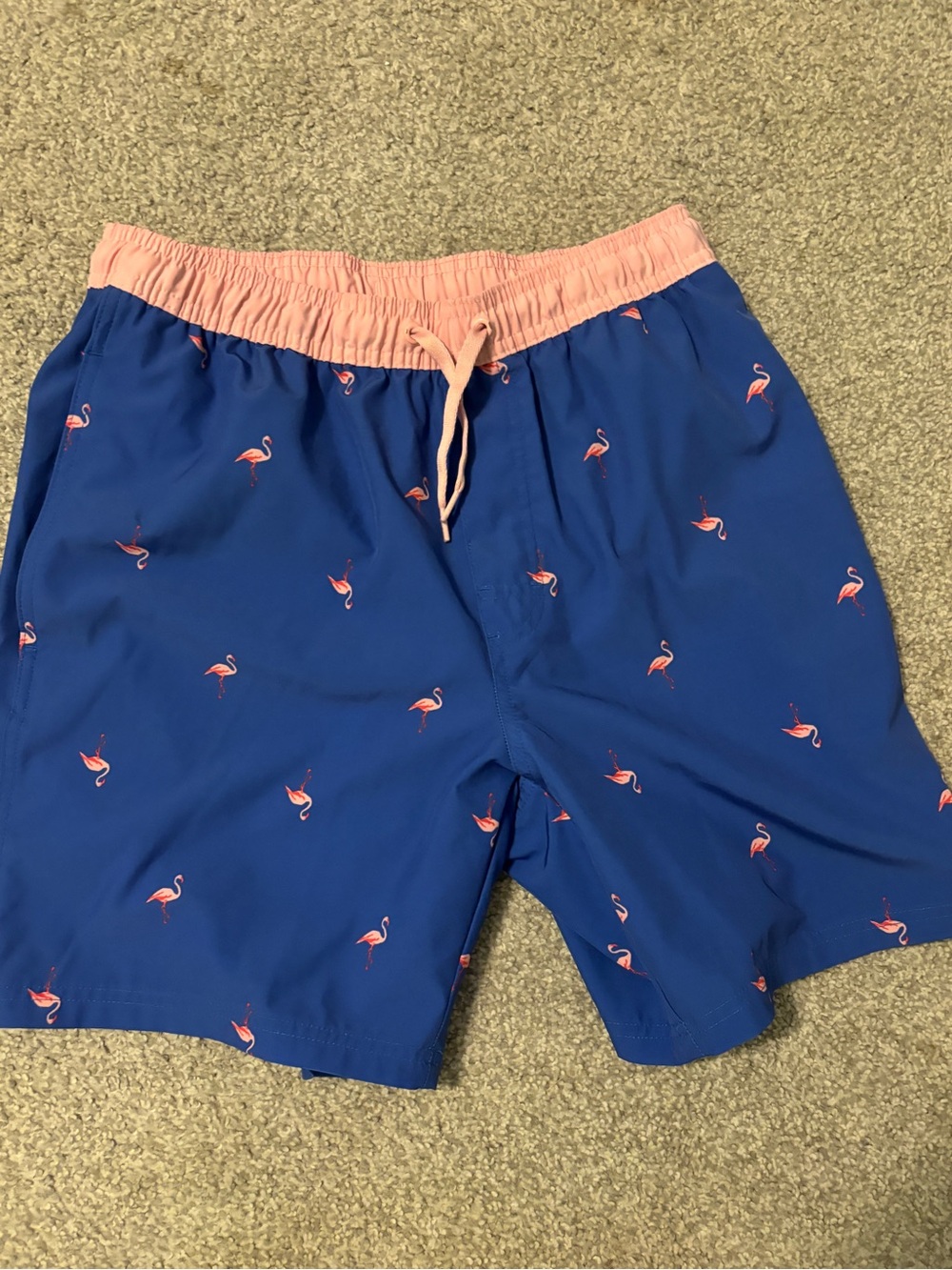 Old Navy Blue Athletic Shorts with Pink Elastic Waistband Size M
